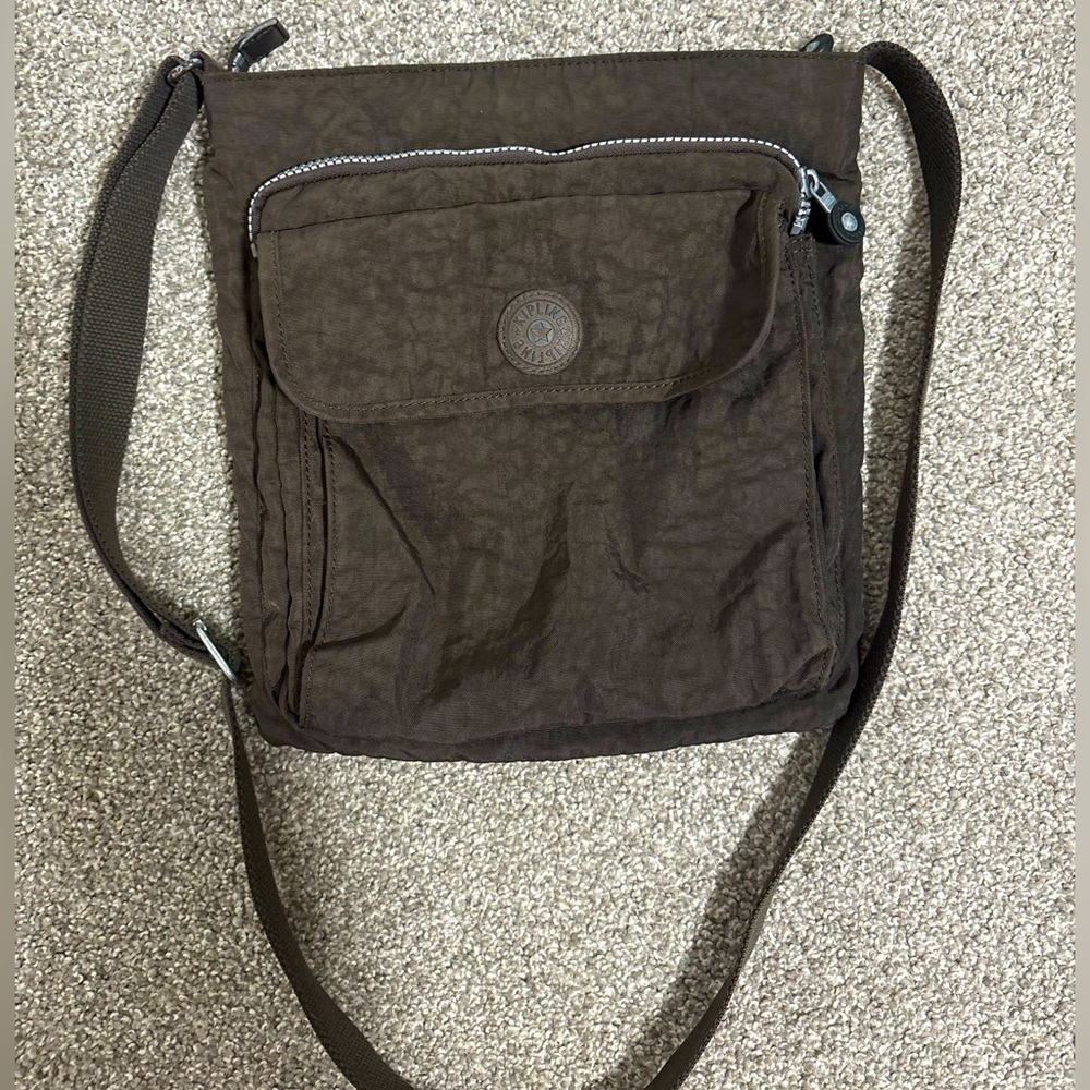 Kipling Annabelle Brown Crossbody Double‎ Zip Bag